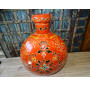 Vaso per acqua in metallo dipinto a mano arancione 36 cm