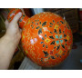Vaso per acqua in metallo dipinto a mano arancione 42 cm