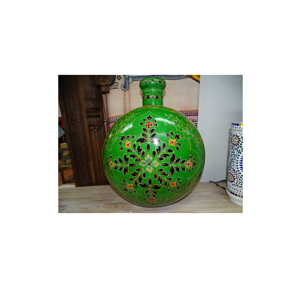 Jarra de agua XL verde pintada a mano 50x33x60 cm