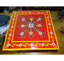 Tavolo cuscino "Bazot" in 38x38 cm rosso e fiori