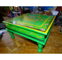 Table à coussin "bazot" en 38x38 cm verte et fleurs