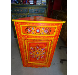 Corner cabecera mueble pintado Naranja flora
