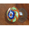 Boutons poire marron fleur outremer