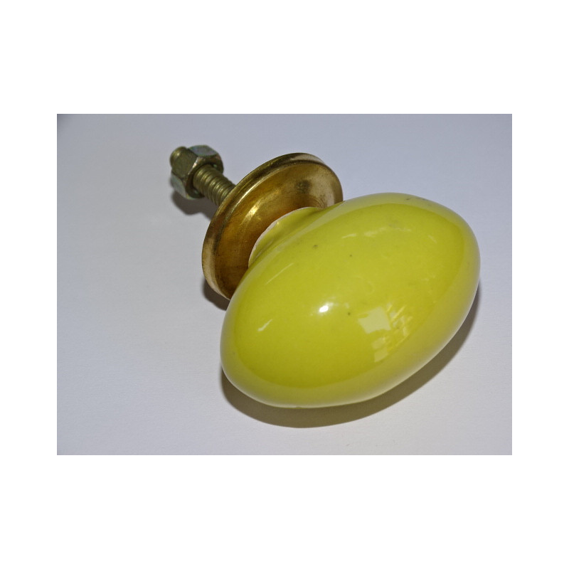 poignées porcelaine olive UNIS jaune