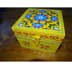 Quadratische Box mit mehrfarbigen Fliesen 15x15x11 cm - 1
