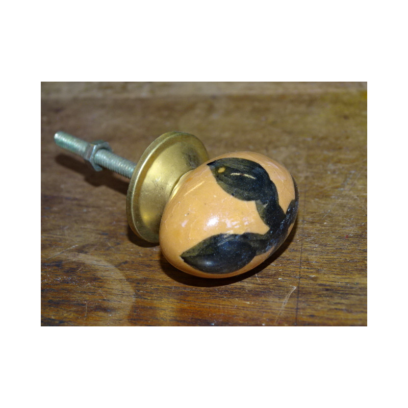 Porcelain Buttons Olive taupe cross black