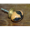 Porcelain Buttons Olive taupe cross black