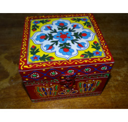 Caja cuadrada con azulejos multicolor 15x15x11 cm - 3
