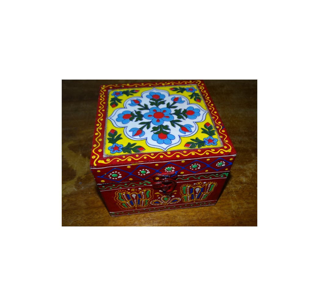 Scatola quadrata con tessere multicolori 15x15x11 cm - 3