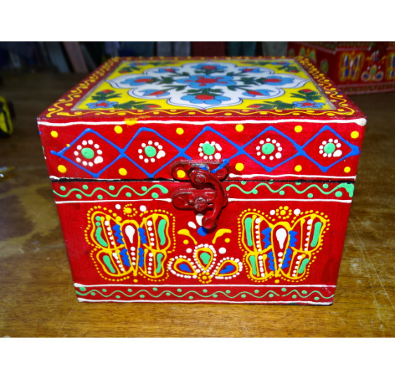 Quadratische Box mit mehrfarbigen Fliesen 15x15x11 cm - 3