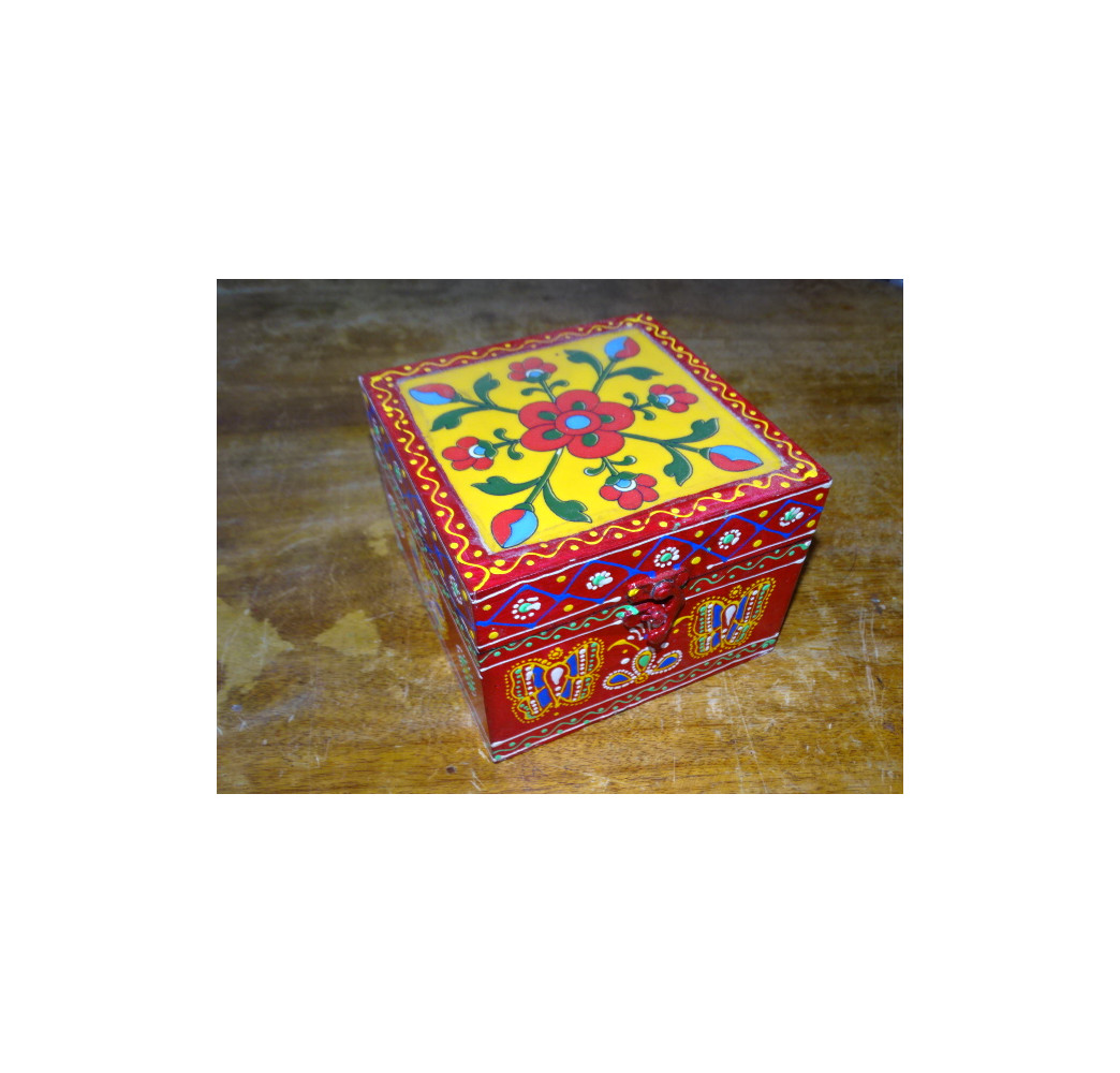 Quadratische Box mit mehrfarbigen Fliesen 15x15x11 cm - 4