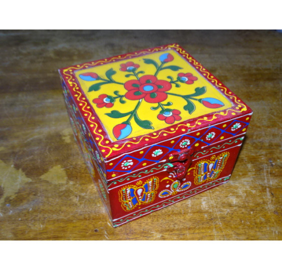 Quadratische Box mit mehrfarbigen Fliesen 15x15x11 cm - 4