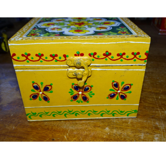 Caja cuadrada con azulejos multicolor 15x15x11 cm - 5