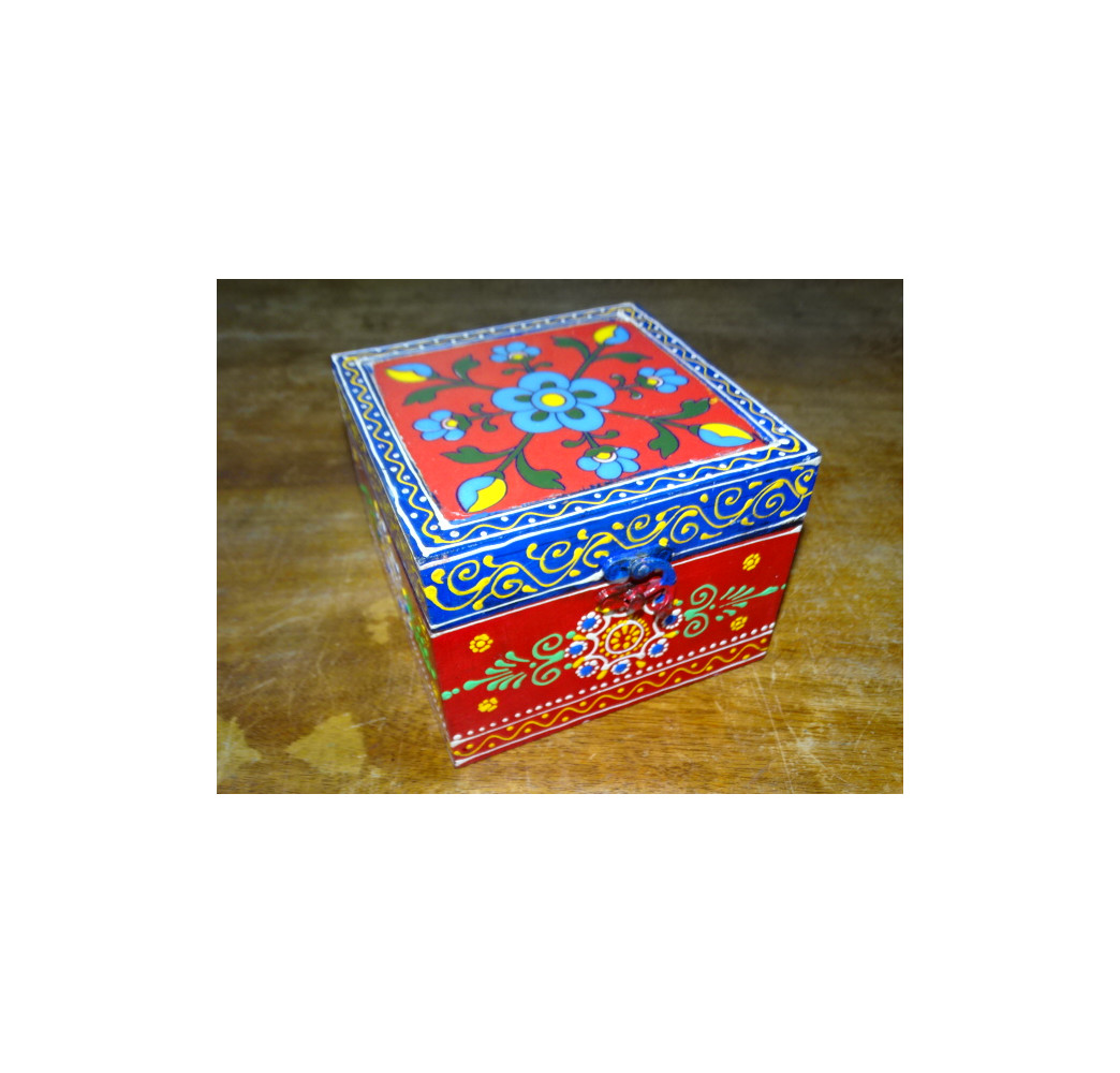 Quadratische Box mit mehrfarbigen Fliesen 15x15x11 cm - 8