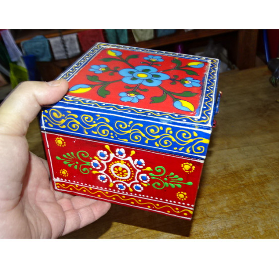Caja cuadrada con azulejos multicolor 15x15x11 cm - 8