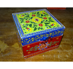 Caja cuadrada con azulejos multicolor 15x15x11 cm - 9