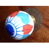 Manijas boule blanco flor  azul/rojo
