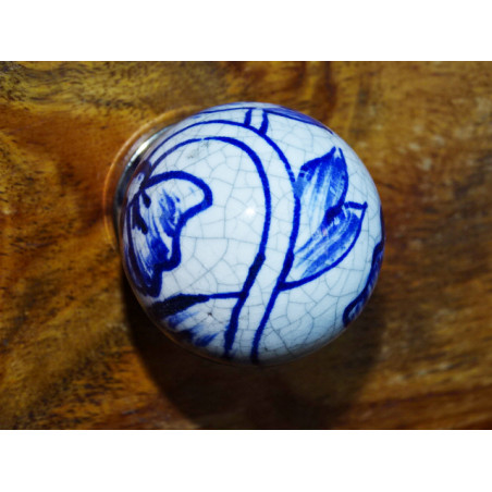 Handle ball dark blue cracked effect.