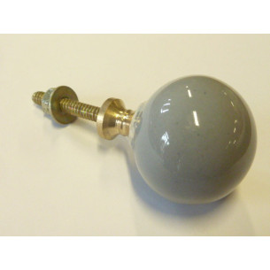 bouton boule unis grise