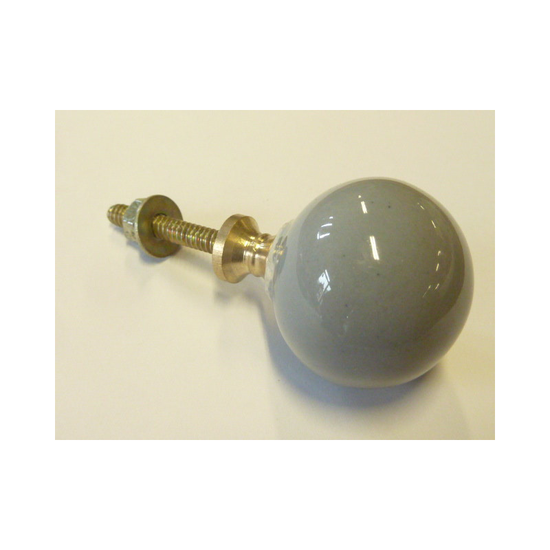 bouton boule unis grise