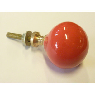 bouton boule unis rouge