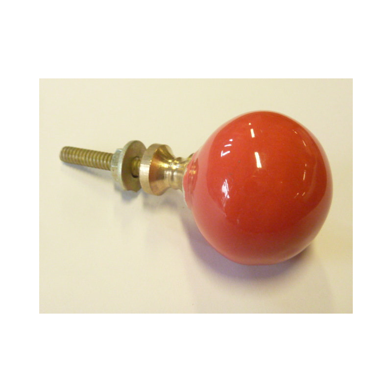 bouton boule unis rouge