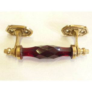 Poignée en verre 14 cm Rouge