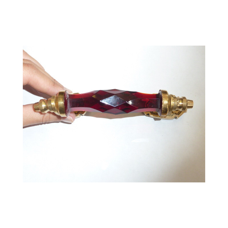handle en verre 14 cm red