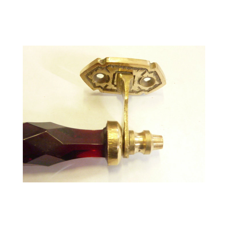 handle en verre 14 cm red