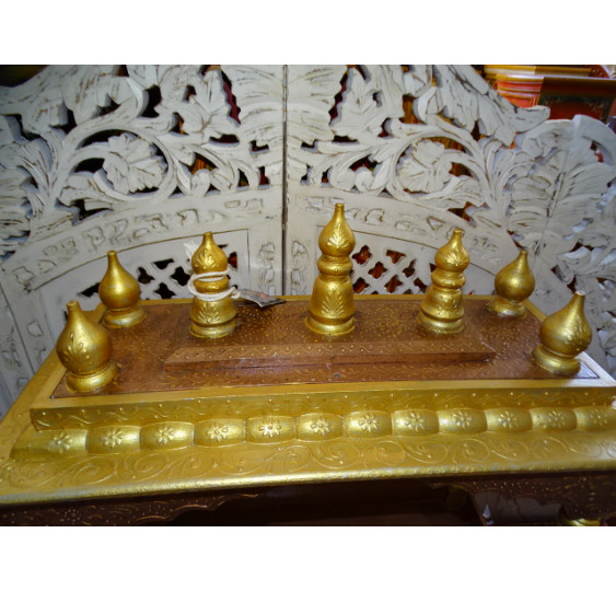 Templo grande interior cobre y oro abierto 61x75 cm
