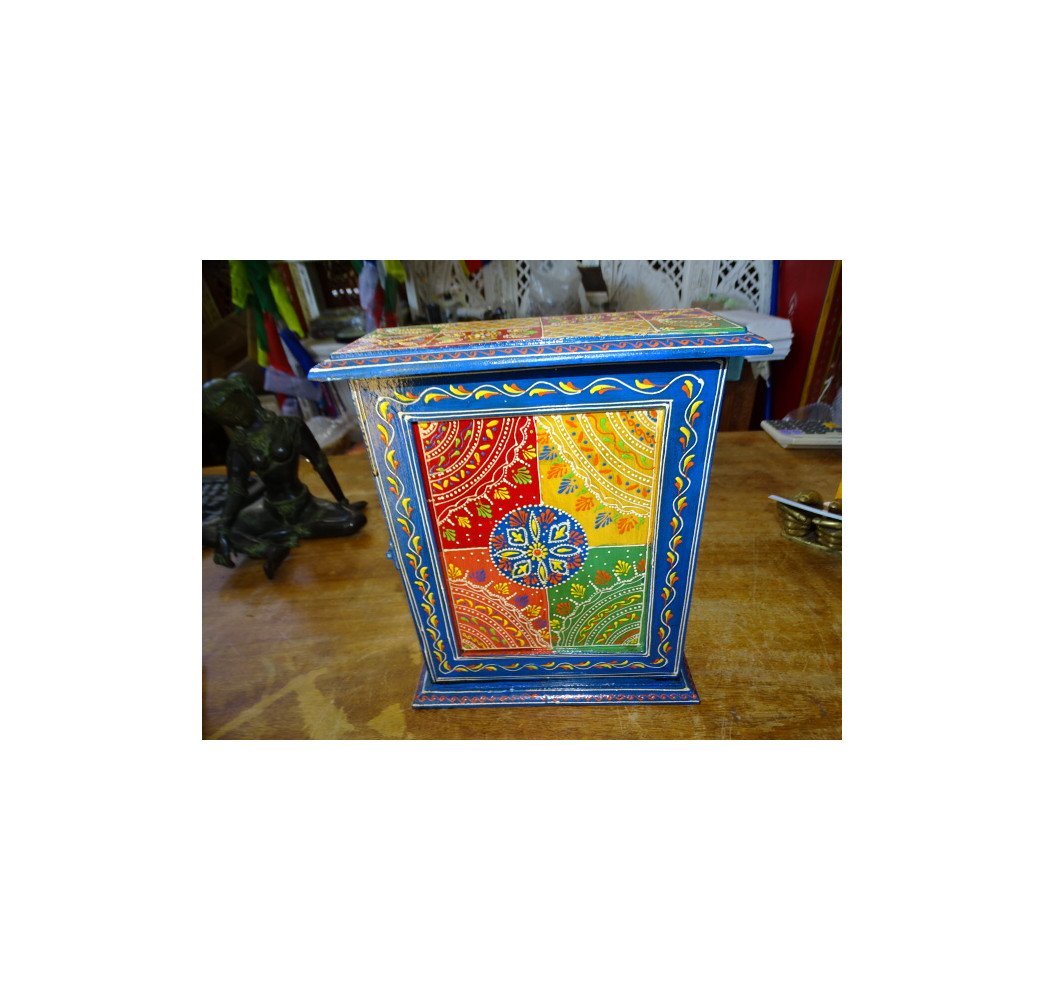 Caja de llaves pintada en relieve a mano 23x9x28 cm - 1