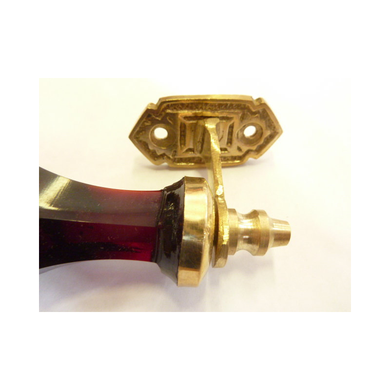 handle en verre 17 cm red