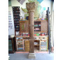 2 pilares de teca con base de piedra 29x29x218 cm