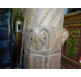 2 teak pillars with stone base 29x29x218 cm