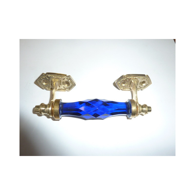 Griff Glas 14 cm Ultramarinfarbe