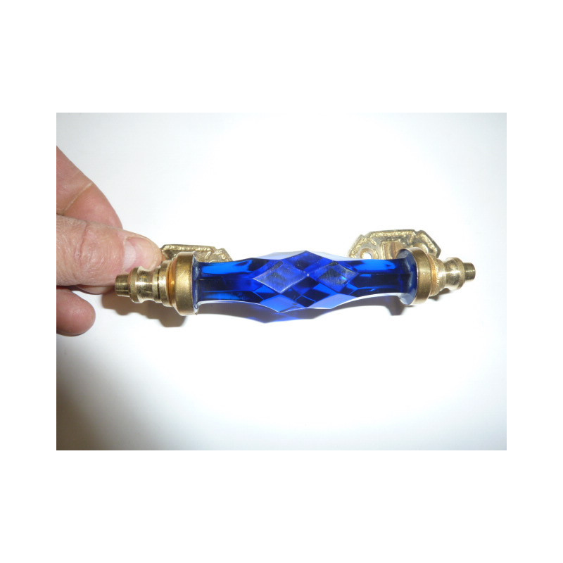handle in glass 14 cm dark-blue