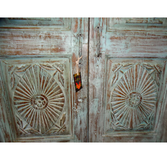 Puertas casa antigua turquesa 132x15x209 cm