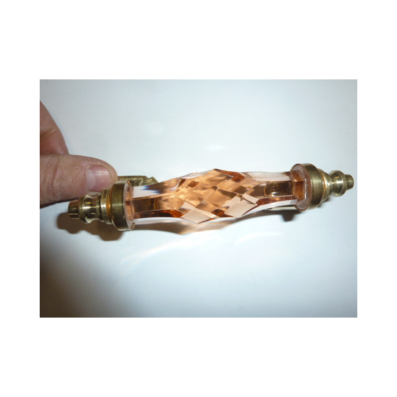handle in glass 14 cm ambre