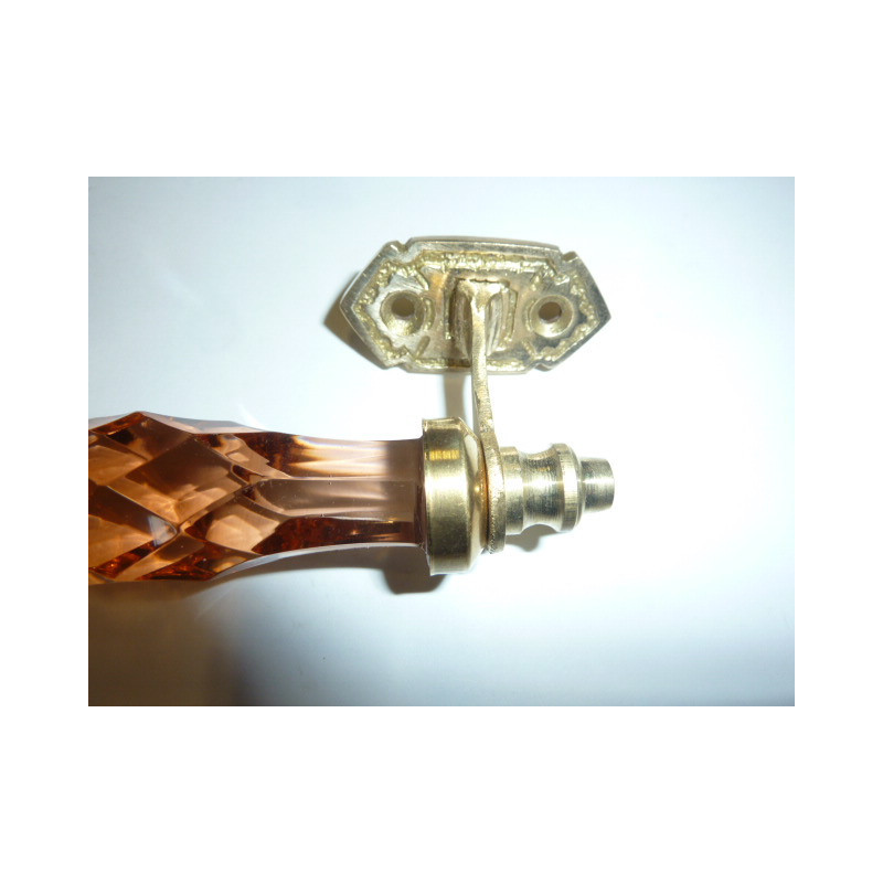 Poignée en verre 14 cm saumon
