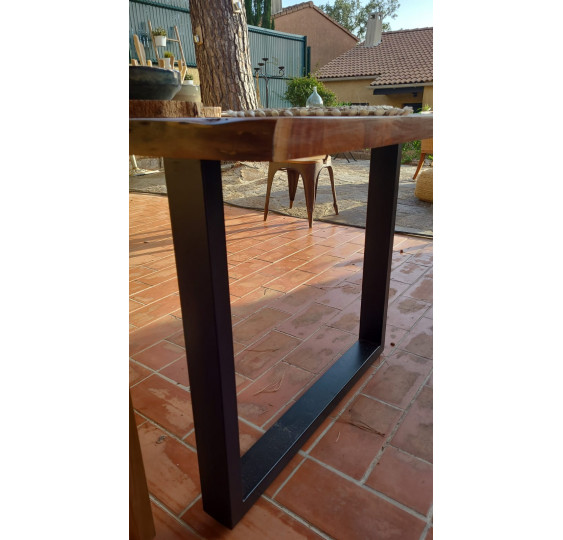 Tavolo in massello di acacia con bordi non tagliati  220x100 cm