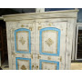 Armadio con placche in ottone bianco e turchese 90x40x180 cm