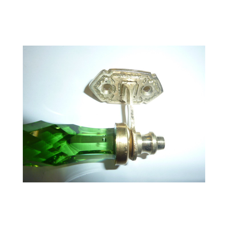 handle in glass 14 cm green