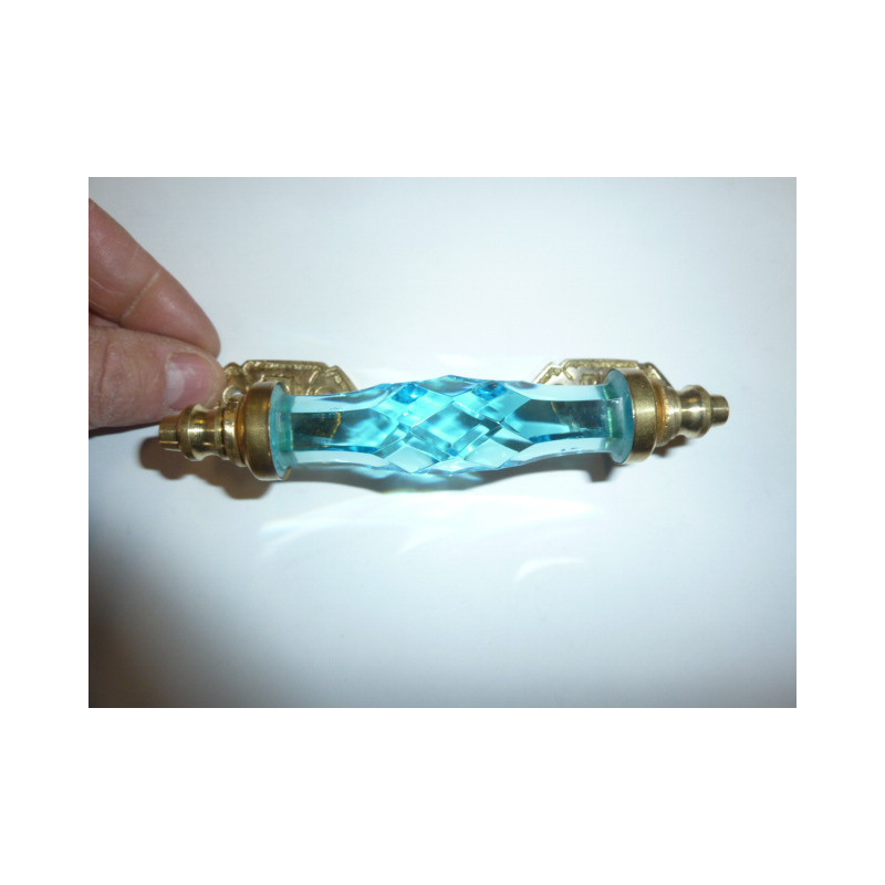 Griff Glas 14 cm türkis