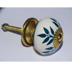 Green fern design drawer or door knobs