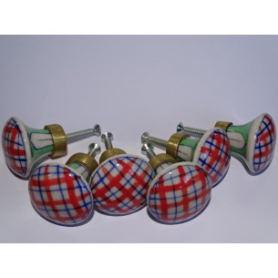 Set of 6 porcelain knobs - Lot 71