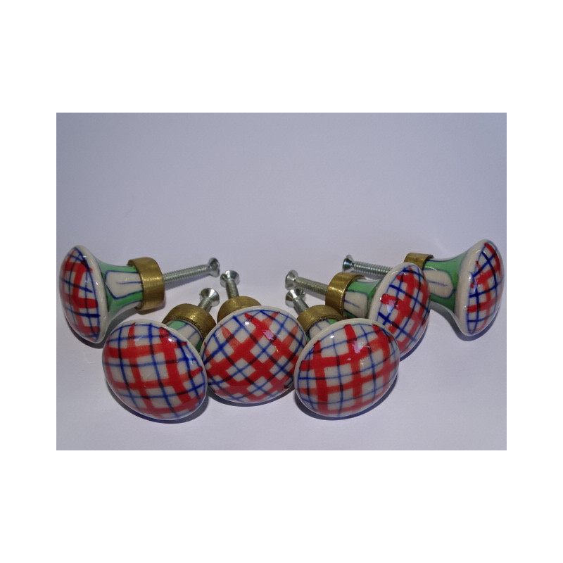 Lot de 6 boutons en porcelaine - Lot 71