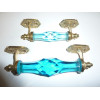 handle in glass 17 cm turquoise