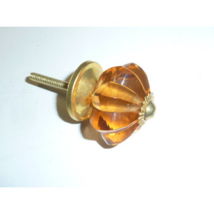bouton citrouille 35 mm ambre - doré