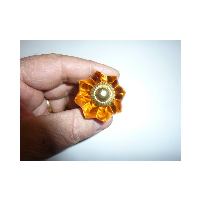 pumpkin button 35 mm amber - gold