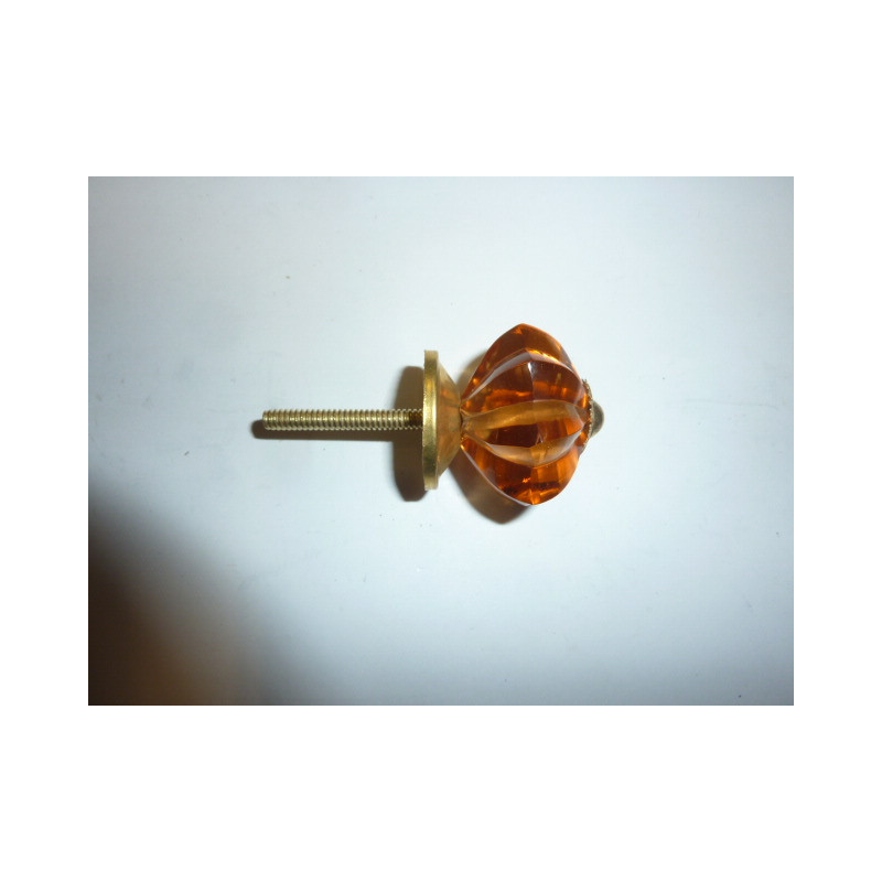 pumpkin button 35 mm amber - gold